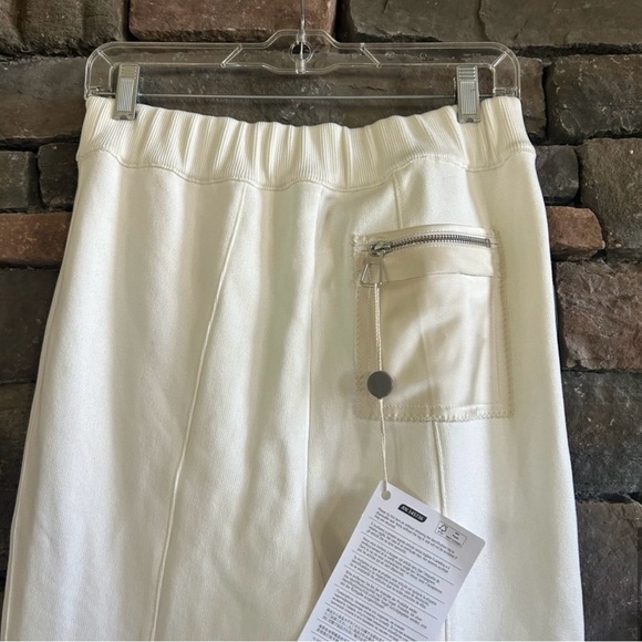 AZ FACTORY NWT ORGANIC COTTON SEACELL BLEND FLARE PANTS WHITE | Size L - Picture 8 of 14